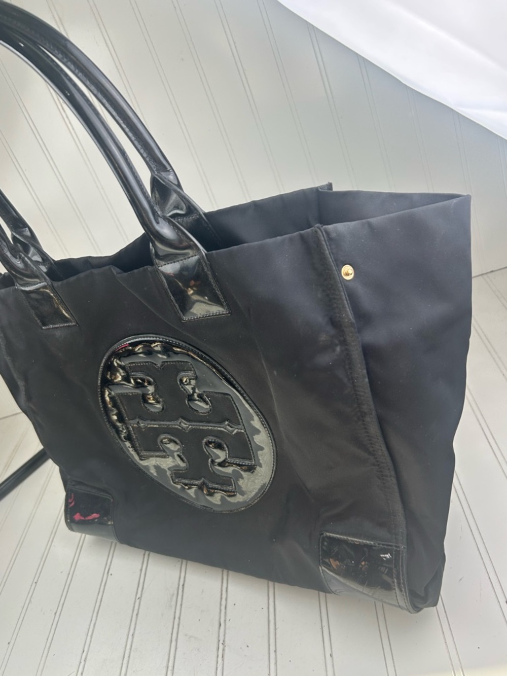 Tory Burch Black Nylon Ella Tote Shoulder Bag $240 - Picture 13 of 16